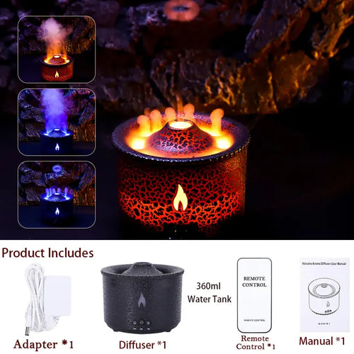 Load image into Gallery viewer, Volcano Fire Flame Air Humidifier Aroma Diffuser Essential Oil
