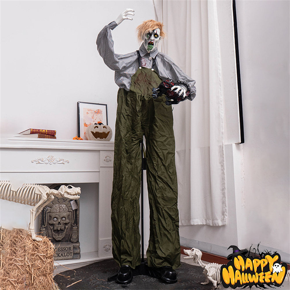 1.9 meters large overalls take cat zombie station haunted house outdoor electric induction horror decoration