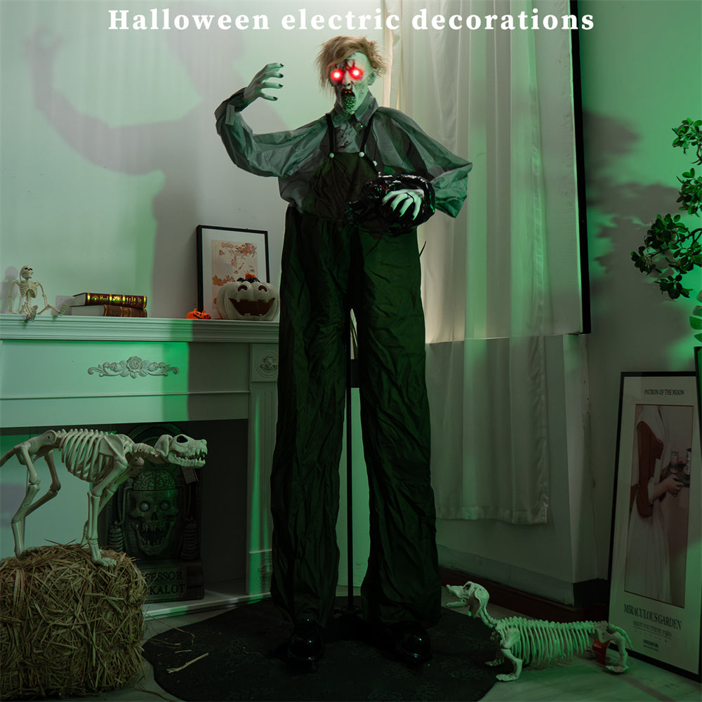 1.9 meters large overalls take cat zombie station haunted house outdoor electric induction horror decoration