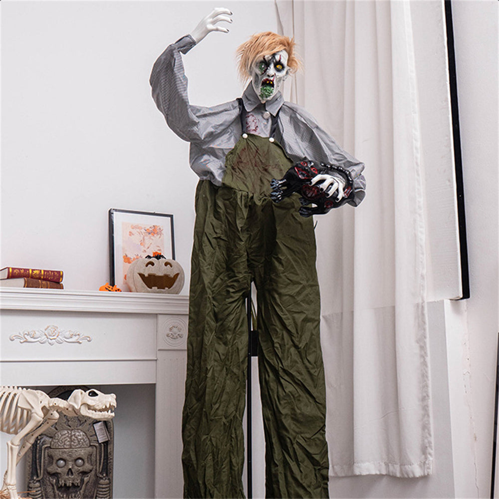 1.9 meters large overalls take cat zombie station haunted house outdoor electric induction horror decoration