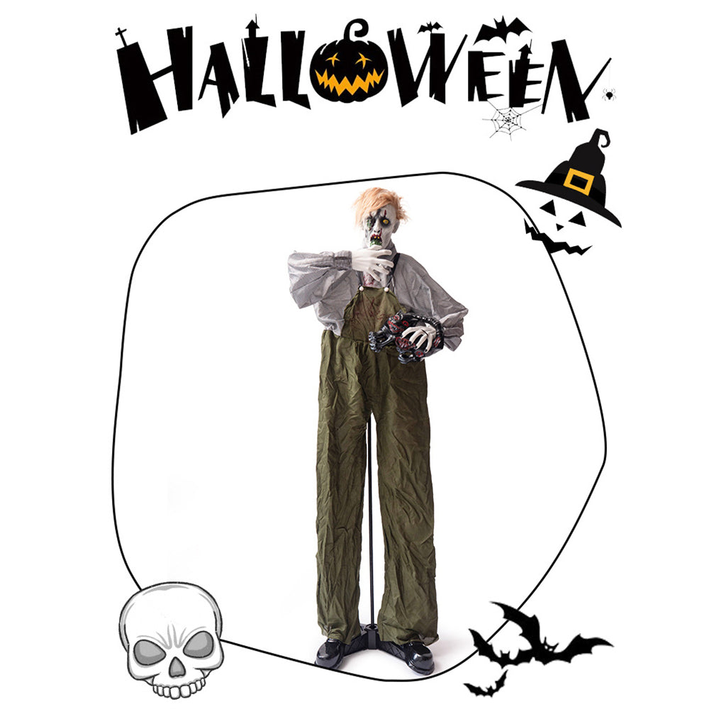 1.9 meters large overalls take cat zombie station haunted house outdoor electric induction horror decoration
