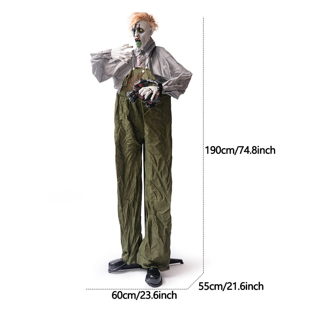 1.9 meters large overalls take cat zombie station haunted house outdoor electric induction horror decoration