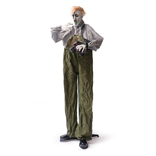 Load image into Gallery viewer, 1.9 meters large overalls take cat zombie station haunted house outdoor electric induction horror decoration
