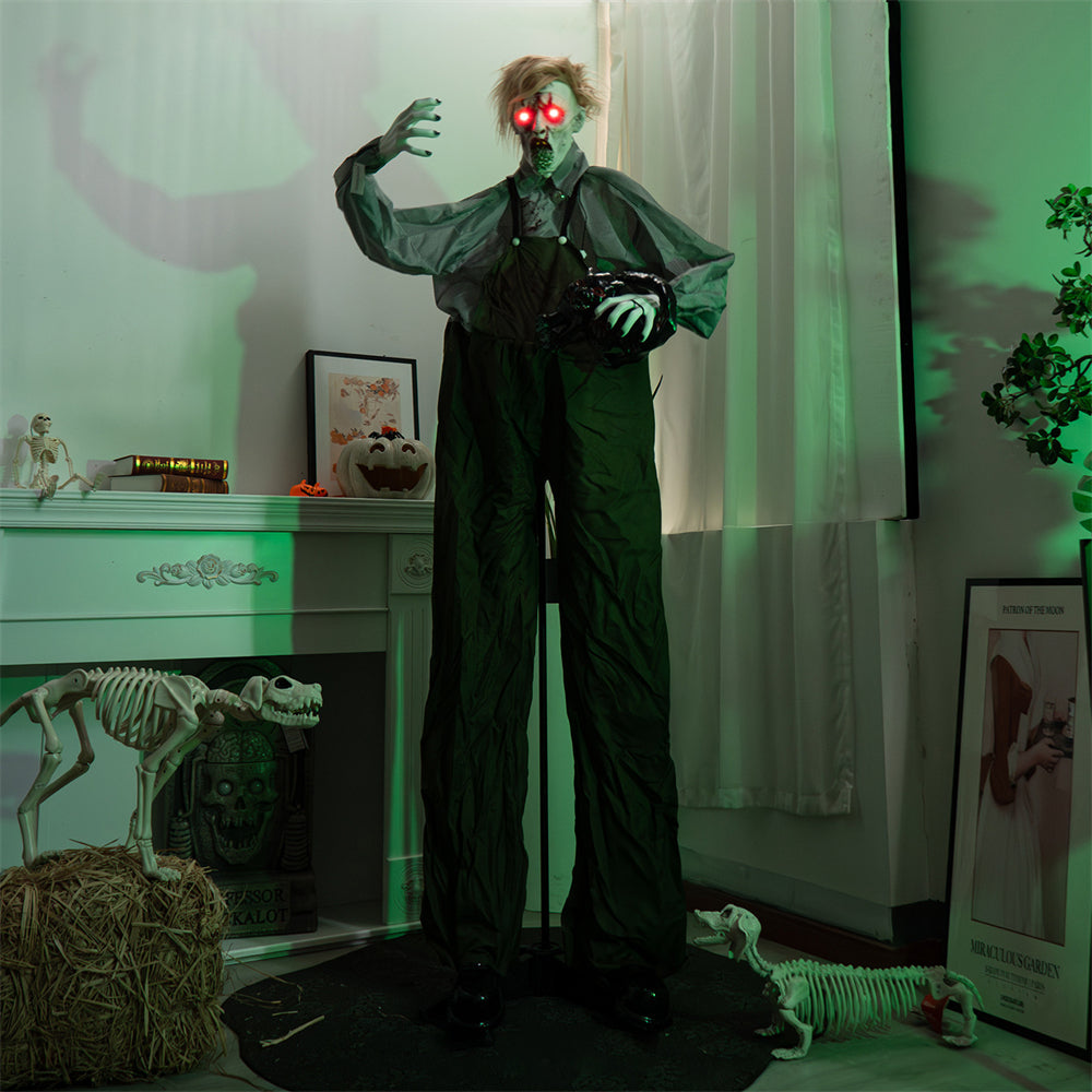 1.9 meters large overalls take cat zombie station haunted house outdoor electric induction horror decoration