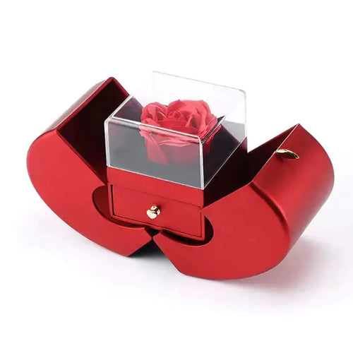 Load image into Gallery viewer, Heart Box Rose Necklace
