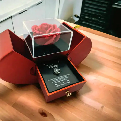 Load image into Gallery viewer, Heart Box Rose Necklace
