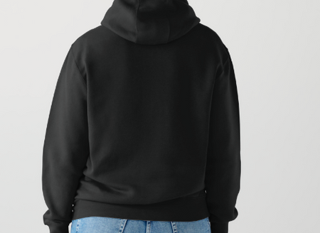 Hoodie  black 60% cotton 40% polyester for a vivid finish and all day comfort