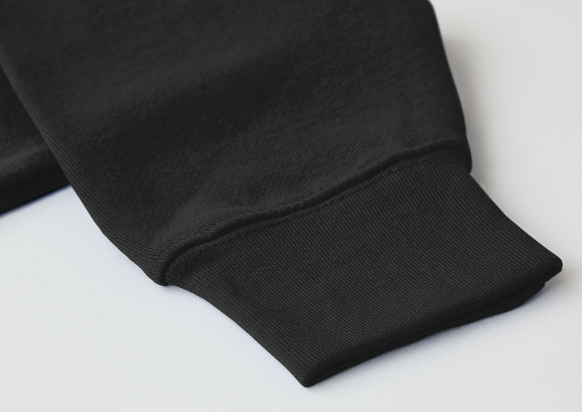Hoodie  black 60% cotton 40% polyester for a vivid finish and all day comfort