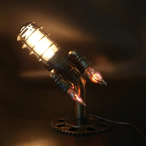 Load image into Gallery viewer, Vintage Steampunk Rocket Table Lamp
