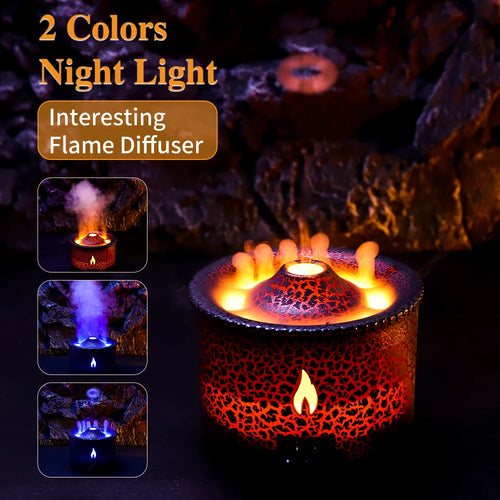 Load image into Gallery viewer, Volcano Fire Flame Air Humidifier Aroma Diffuser Essential Oil
