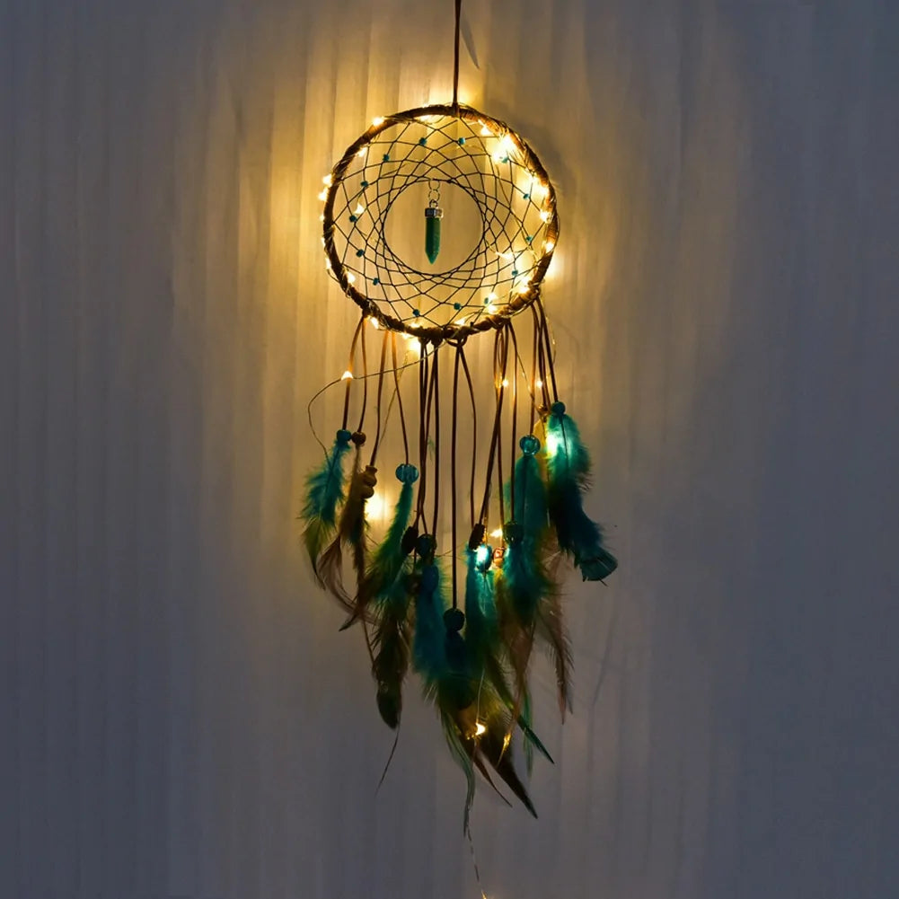 Dream Catcher - Blue Green with Light