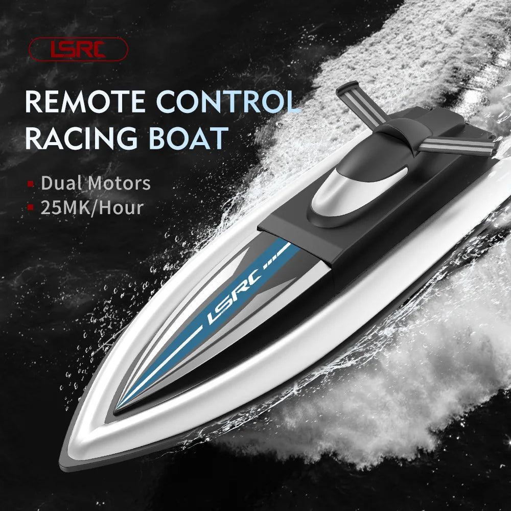 2.4G LSRC-B8 RC High Speed Racing Boat Waterproof Rechargeable Model Electric Radio Remote Control Speedboat Toys for boys 14Y+