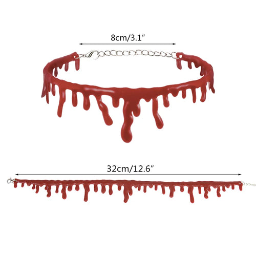 Load image into Gallery viewer, Halloween Blood Necklace Women Chokers Necklaces Halloween Party DIY Decorations Horror Props Kids Toy Gift Haunted House
