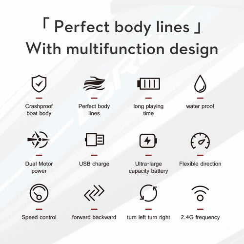 Load image into Gallery viewer, 2.4G LSRC-B8 RC High Speed Racing Boat Waterproof Rechargeable Model Electric Radio Remote Control Speedboat Toys for boys 14Y+
