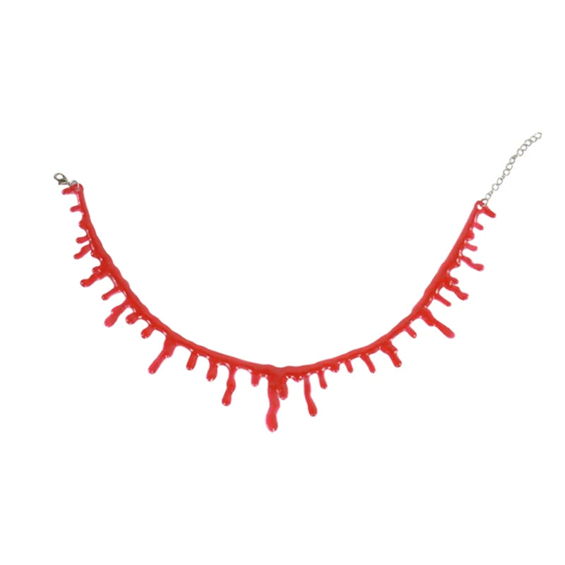 Halloween Blood Necklace Women Chokers Necklaces Halloween Party DIY Decorations Horror Props Kids Toy Gift Haunted House