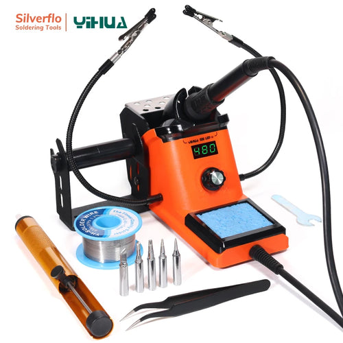 Load image into Gallery viewer, YIHUA 926LED-III Digital Electric Soldering Iron Kit with Helping Hands 960I Adjustable Temperature Portable Soldering Station
