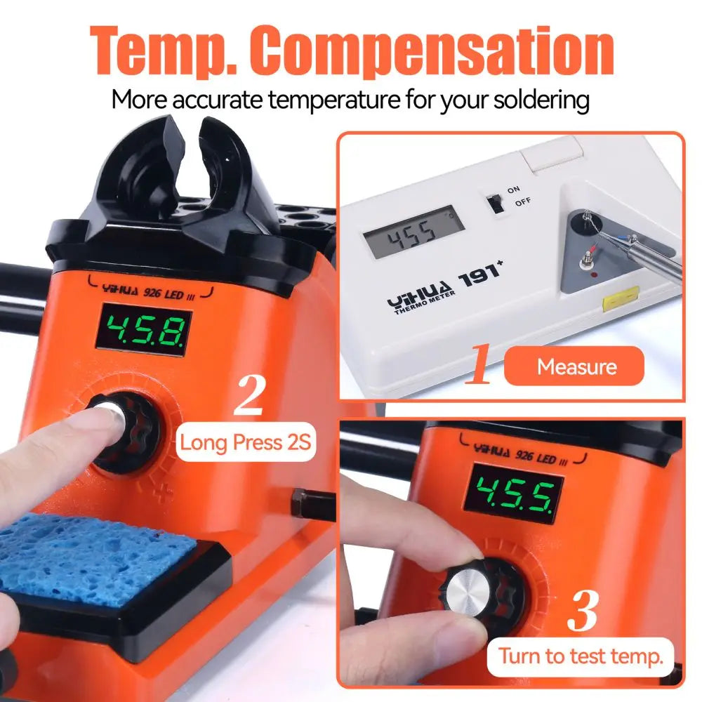 YIHUA 926LED-III Digital Electric Soldering Iron Kit with Helping Hands 960I Adjustable Temperature Portable Soldering Station