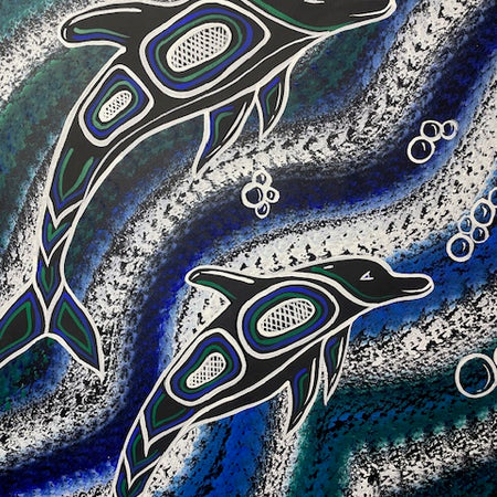 Aboriginal Art Dolphins Playing
