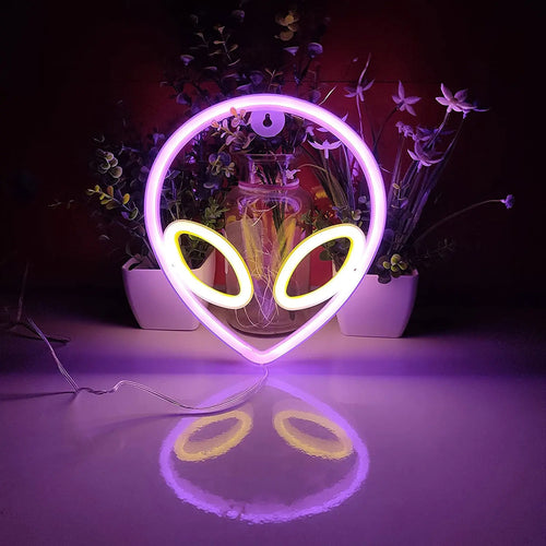 Load image into Gallery viewer, Neon Signs Alien Face Shaped LED Neon Light
