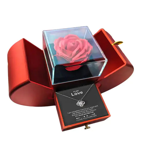 Load image into Gallery viewer, Heart Box Rose Necklace
