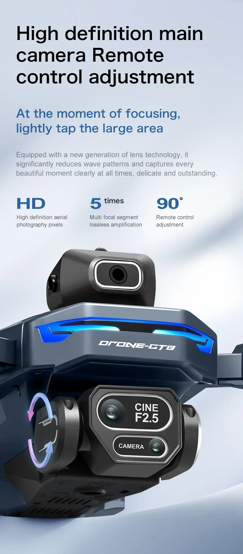 GT8 Drone 4K HD Camera Obstacle Avoidance Aerial Photography Brushless Drone with Screen Foldable RC Drone Quadcopter RTF