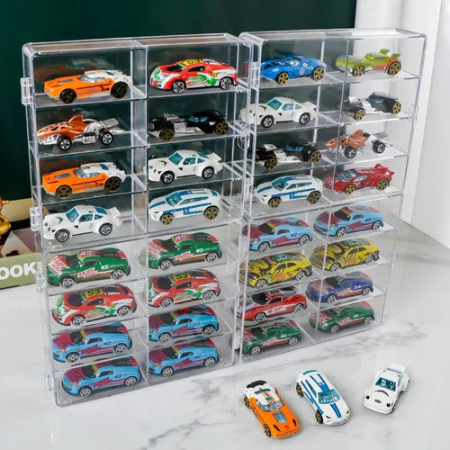 Load image into Gallery viewer, Acrylic Car 1pc Display case 1:64 For Kids holds 8 cars
