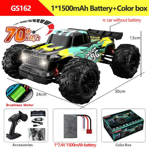 Load image into Gallery viewer, 1:16 4WD RC Car 60KM/H Or 36KM/H With LED 2.4G Remote Control Cars High Speed Drift Monster 4x4 Truck For Kids VS Wltoys 144001
