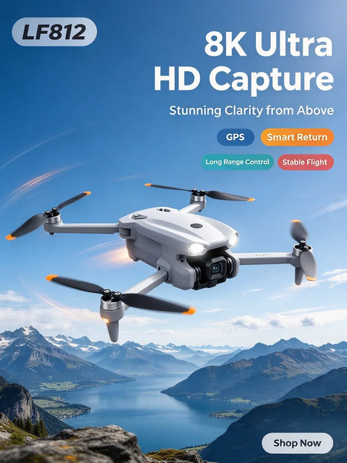 Load image into Gallery viewer, New LF812 Drone 4K/8K Professional HD 360° Dual Cameras 5G GPS WIFI Brushless Motors Obstacle Avoidance Foldable Quadcopter Toys
