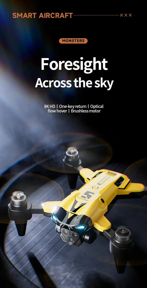 Load image into Gallery viewer, M5 Drone Professional 8K Wide-Angle HD Triple Camera WiFi FPV Height Hold RC Drone Aircraft Quadrotor Adult Children&#39;s Toys Gift
