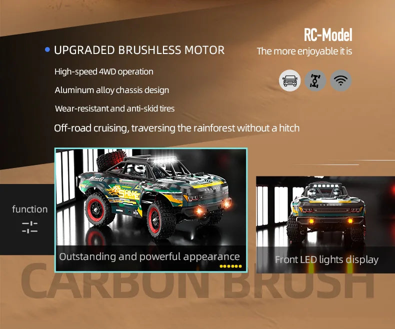 Jjrc C8820 Carbon Brush Full Scale Remote Control Car 4wd Short Truck Off-Road Professional Racing High-Speed Car Adult Rc Toys