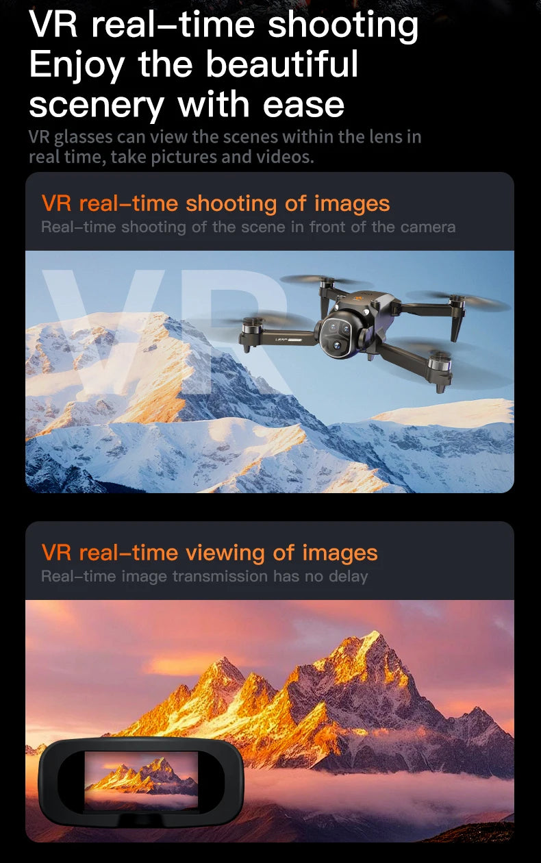 2025 New H21 VR Drone 4K HD Professional 90° ESC Camera Brushless motor Optical flow hovers Quadcopter Drones Gifts Toys
