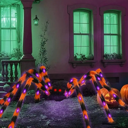 Load image into Gallery viewer, 8 Modes Halloween Spider Web Lights Waterproof Glow LED Spider Net 5m Triangle Luminous Halloween Spider Indoor Outdoor
