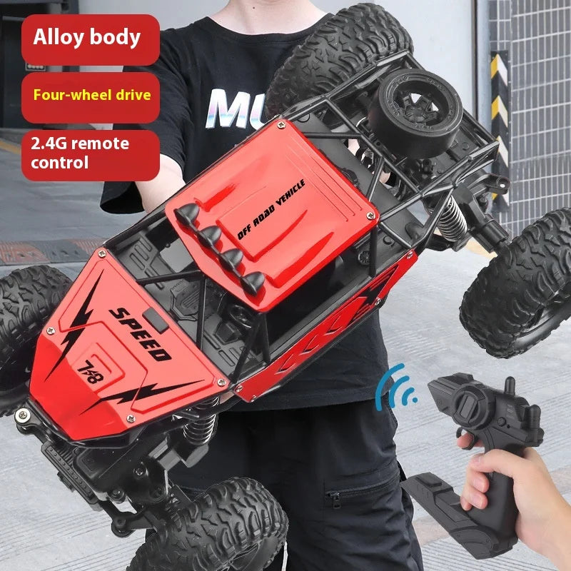 Trendy And Cool Oversized Remote Four-Wheel Drive Climbing Big Foot Car, Six Wheel Drive Racing Car, Boys' Charging Toy Car