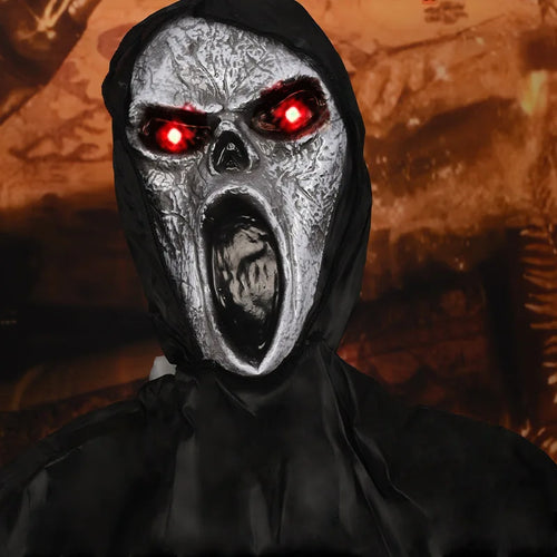 Load image into Gallery viewer, Halloween Decoration Screaming Scarecrow Ghost Voice-controlled Glowing and Sound-emitting Pendant Setting Up Props
