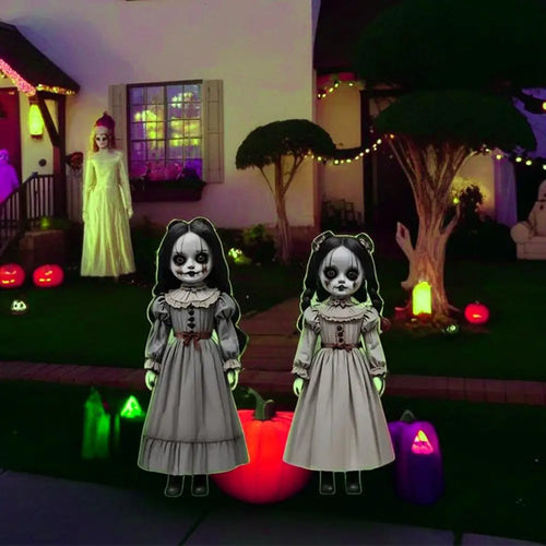 Load image into Gallery viewer, 2pcs Halloween Ghost Doll Ground Insertion Decoration Horror Style Outdoor Courtyard Logo Decoration
