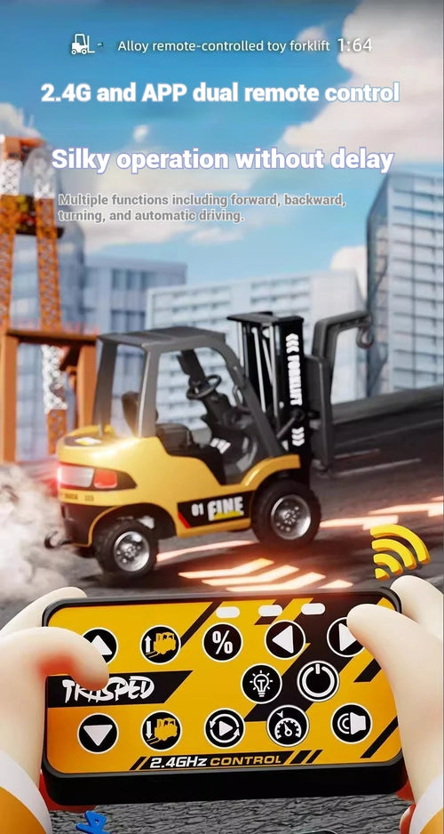 Load image into Gallery viewer, 1/64mini RC Cars Mobile Bluetooth remote control dual model Three speed adjustable alloy engineering vehicle toy kid RC car gift
