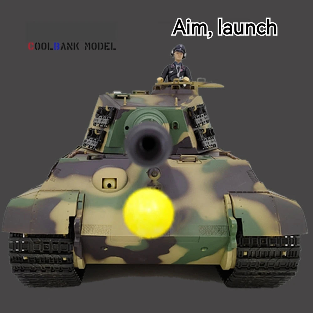 Henglong German Tiger King Remote-Controlled Tank 1/16 Metal Toy Car Professional Electric Tracked Off-Road Military Tank Model