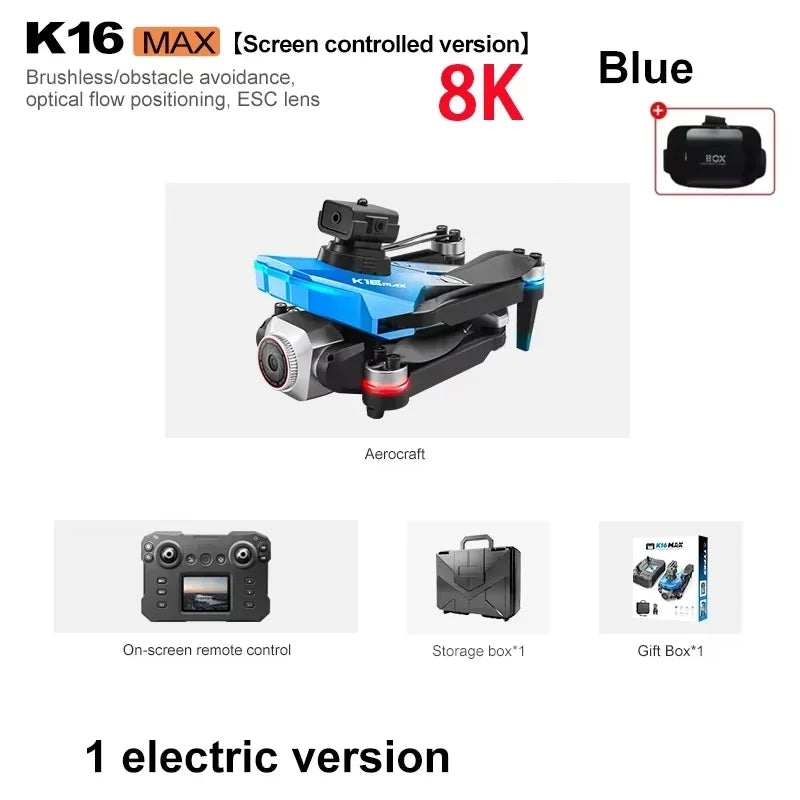 K16 Uav Aerial Photography 8K High-Definition Camera Screen Controlled Version Foldable Four-Axis Remote Control Aircraft Toys