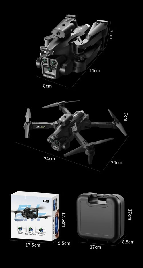 Load image into Gallery viewer, New K10Max Mini Drone 4K Professinal Three Camera Wide Angle Optical Flow Localization Four-way Obstacle Avoidance RC Quadcopter
