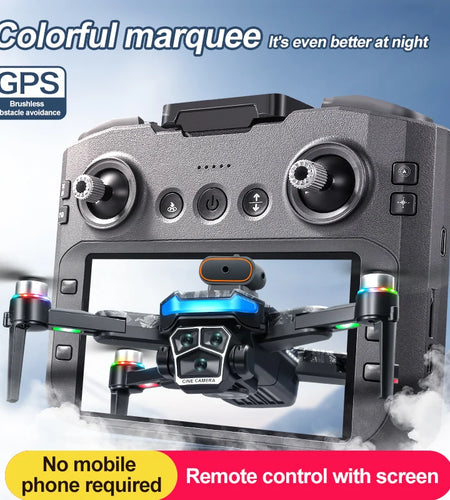 New upgraded A14 Pro Max GPS Brushless 8K three Camera Optical Flow Obstacle Avoidance Foldable Quadcopter RC Distance Drone Toy