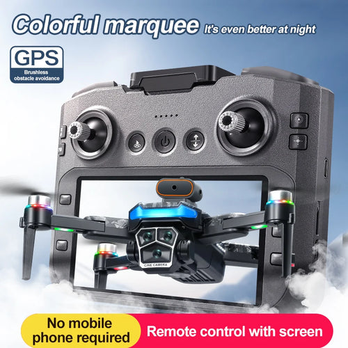 Load image into Gallery viewer, New upgraded A14 Pro Max GPS Brushless 8K three Camera Optical Flow Obstacle Avoidance Foldable Quadcopter RC Distance Drone Toy
