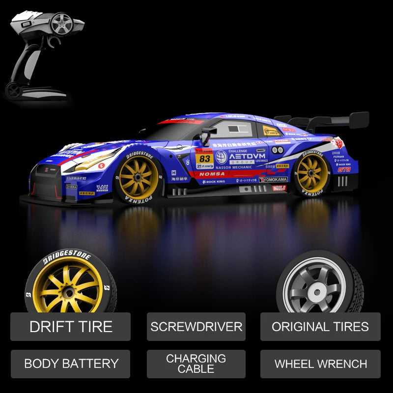 Rc Car 4WD Drift Racing 2.4G Dual Motors 40km/H 40 Minutes Long Battery Life 1:16 GTR Remote Control Car Outdoor Racing Car Toys