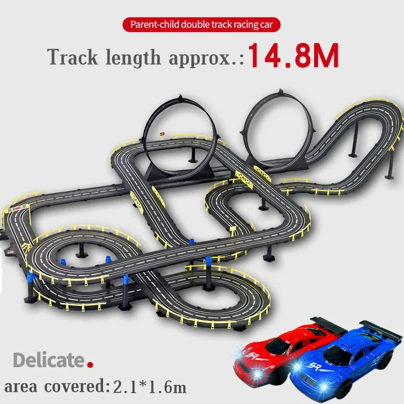 Slot car track Electric rail car 1:43 double remote control racing track toy automatic racing electric track children Christmas gift