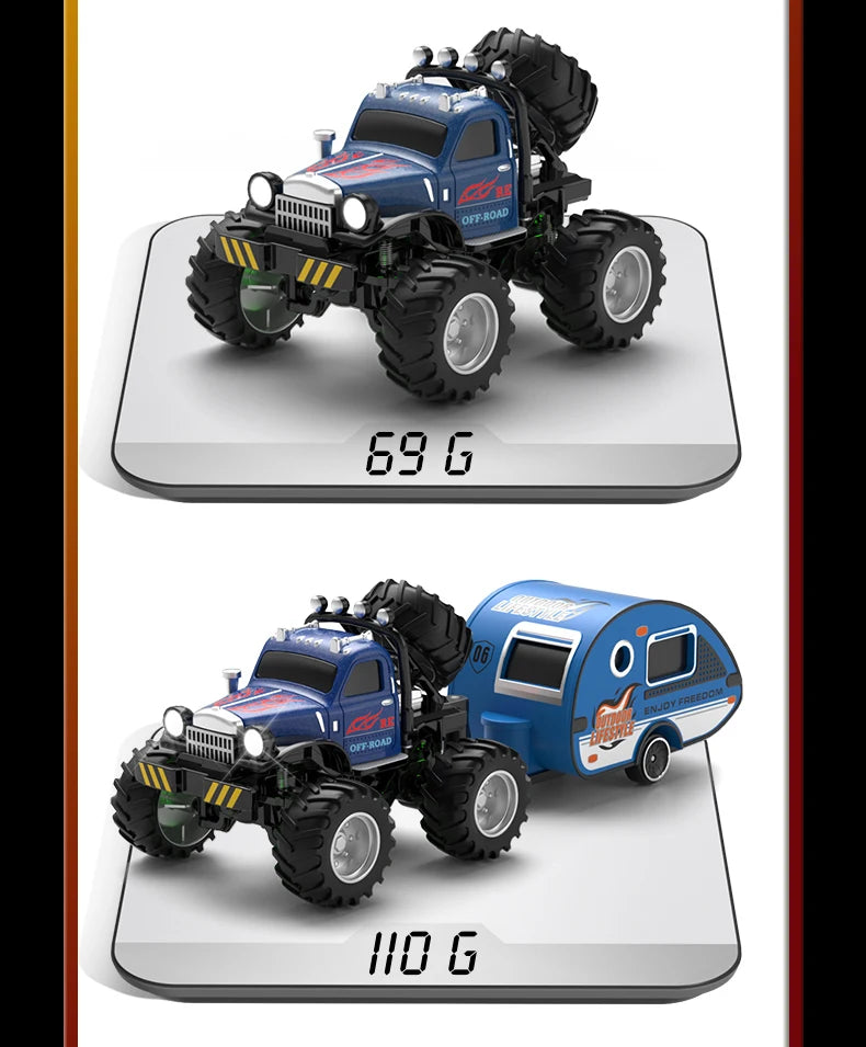 RC, New 1:64 Rc Car Mini 2.4Ghz City Road Handle High Speed Alloy All Terrain Remote Control Car Dual Control Children's Toys Gifts