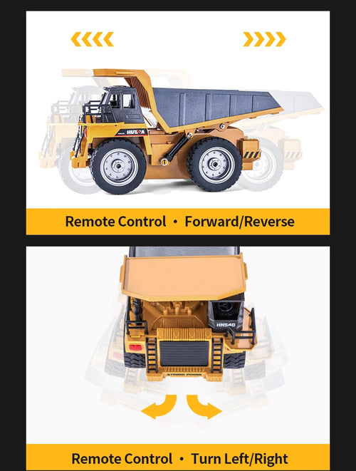Load image into Gallery viewer, HUI NA Engineering Vehicle 533D Simulation Alloy Dump Truck Earth-moving Dump Truck Model Toy Truck Heavy duty tractor RC Cars
