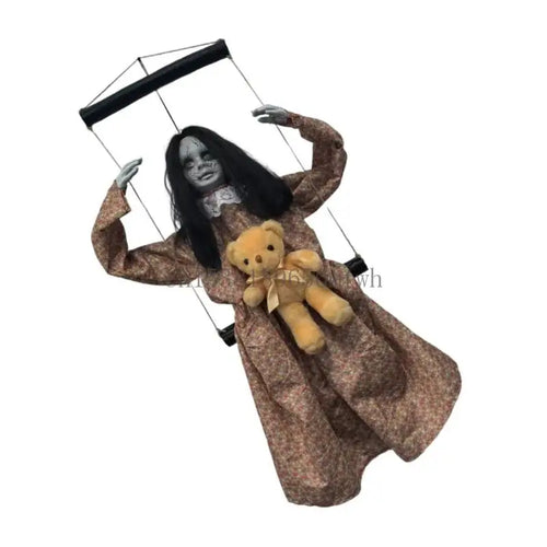 Load image into Gallery viewer, Scary Halloween Decorations Sound Activated Swinging Ghostly Doll with Light Up Eye for Garden Yard Indoor and Outdoor B03D
