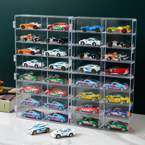 Load image into Gallery viewer, Acrylic Car 1pc Display case 1:64 For Kids holds 8 cars
