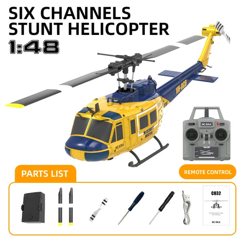 Load image into Gallery viewer, C032 UH-1 brushless RTF RC Helicopter 6-axis Gyroscope One Click 3D Flip Optical flow positioning UH1 helicopter model Hobby Toy
