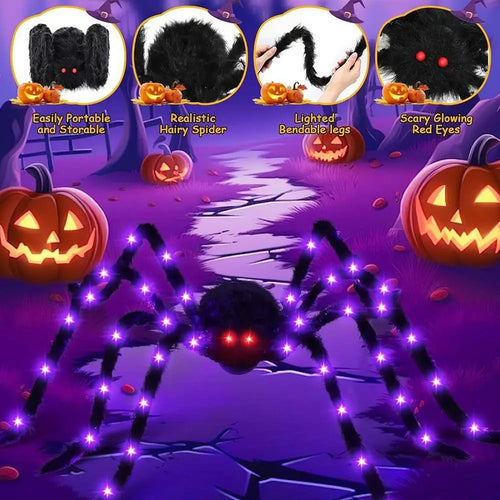 Load image into Gallery viewer, 8 Modes Halloween Spider Web Lights Waterproof Glow LED Spider Net 5m Triangle Luminous Halloween Spider Indoor Outdoor
