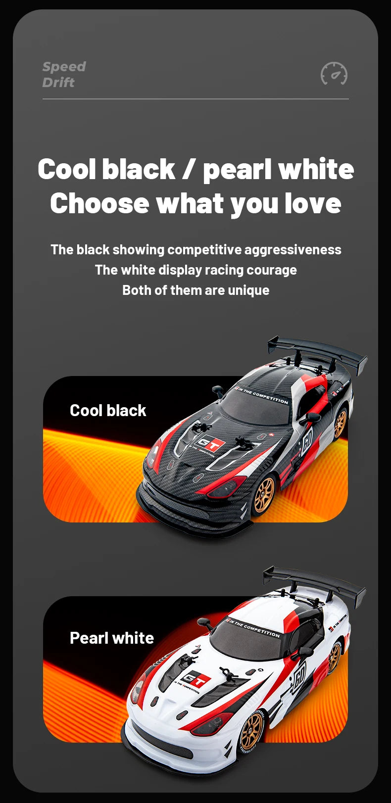 High Speed Driftable Remote Control Racing Car Kids Toys Electric RC Car Competitive Retrofittable Tire 4WD Model